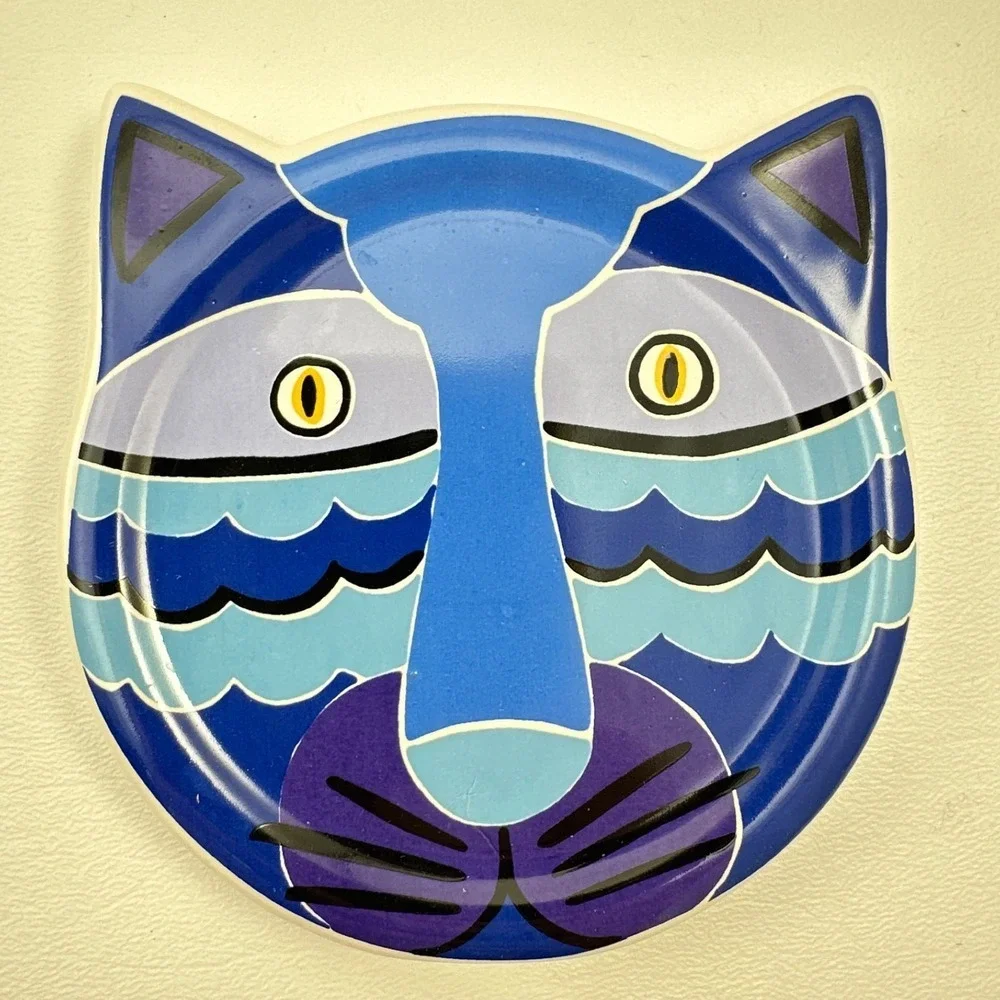 Cat Drink Coasters Ceramic Modern Vibrant Colors 4